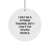 Funny Fitness Trainer Christmas Circle Ornament Gifts from Friends for Fitness Trainers - Image 1
